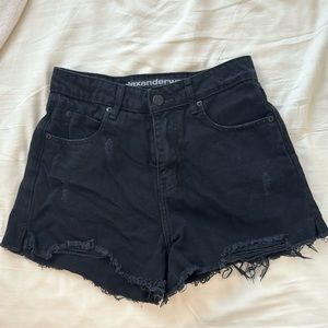 Alexander Wang bits short in grey aged denim